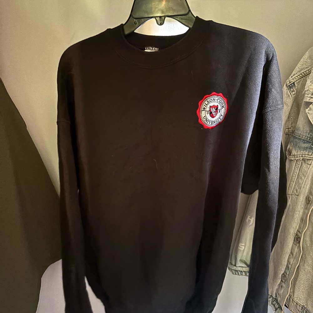 Black Crewneck Sweater with Logo